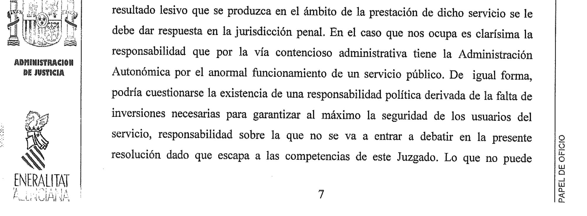 Extracto del auto judicial de 13 de junio de 2007, emitido por la jueza instructora del caso, Nieves Molina.
